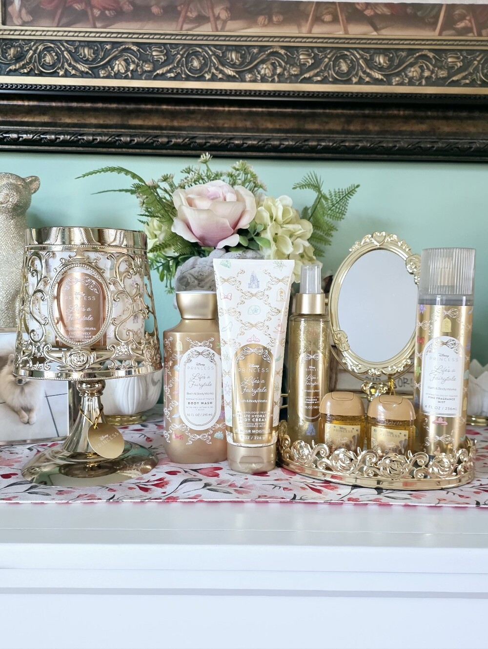 Bath & Body Works Disney Princess Mirror Tray Royal Lamp Life's A Fairytale Set